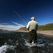 man fishing